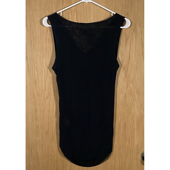Vintage Y2K Express Sheer Mesh Nylon Tank Black Vamp WhimsyGoth Women's Sm NWT - Picture 2 of 6